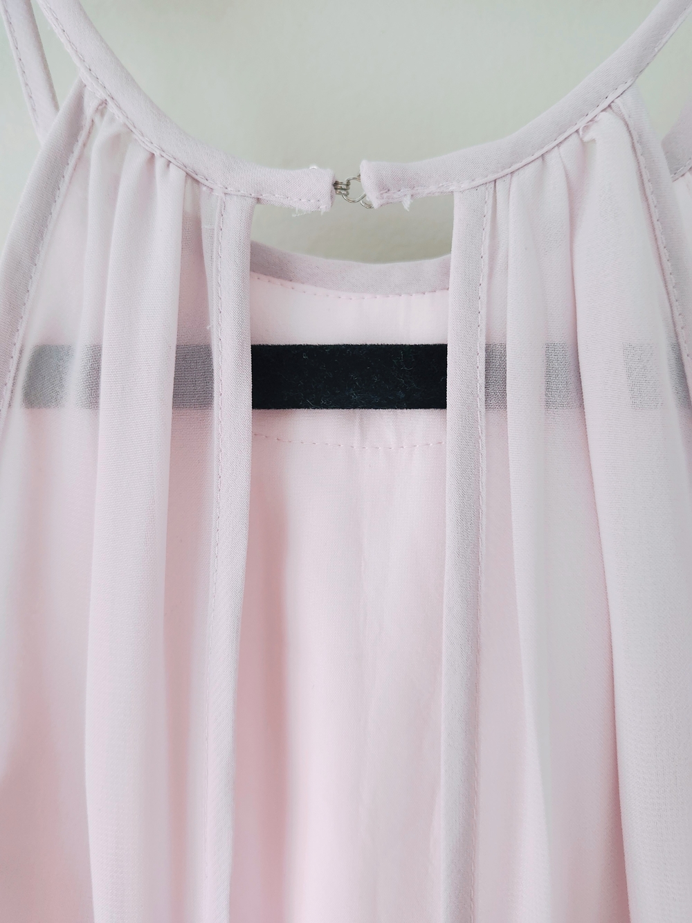 Light Pink Halter Floor Length Formal Dress - Picture 12 of 13